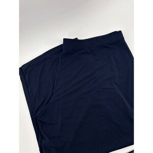 Susan Graver Essentials Navy Blue Wide Leg Cropped Pants Women's
 XL Liquid Knit